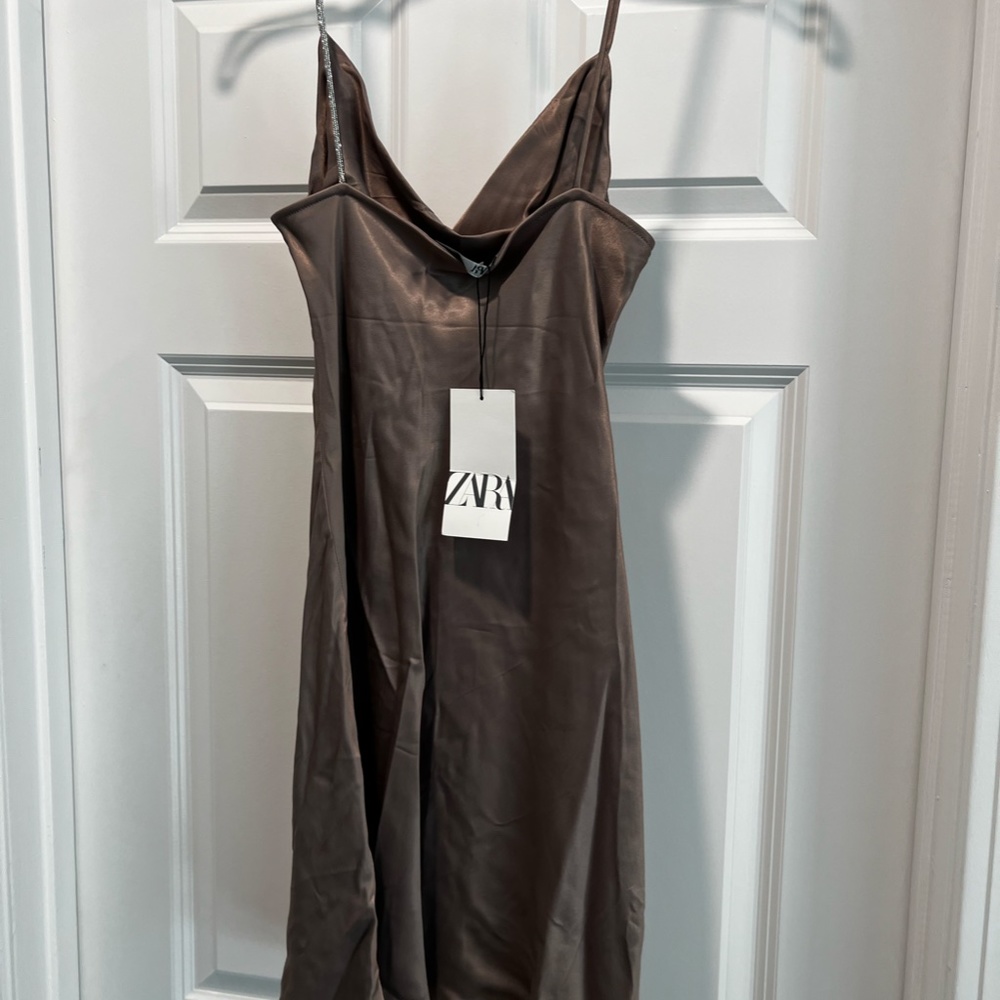 ZARA RHINESTONE STRAP SLIP DRESS (NWT) - Picture 3 of 5